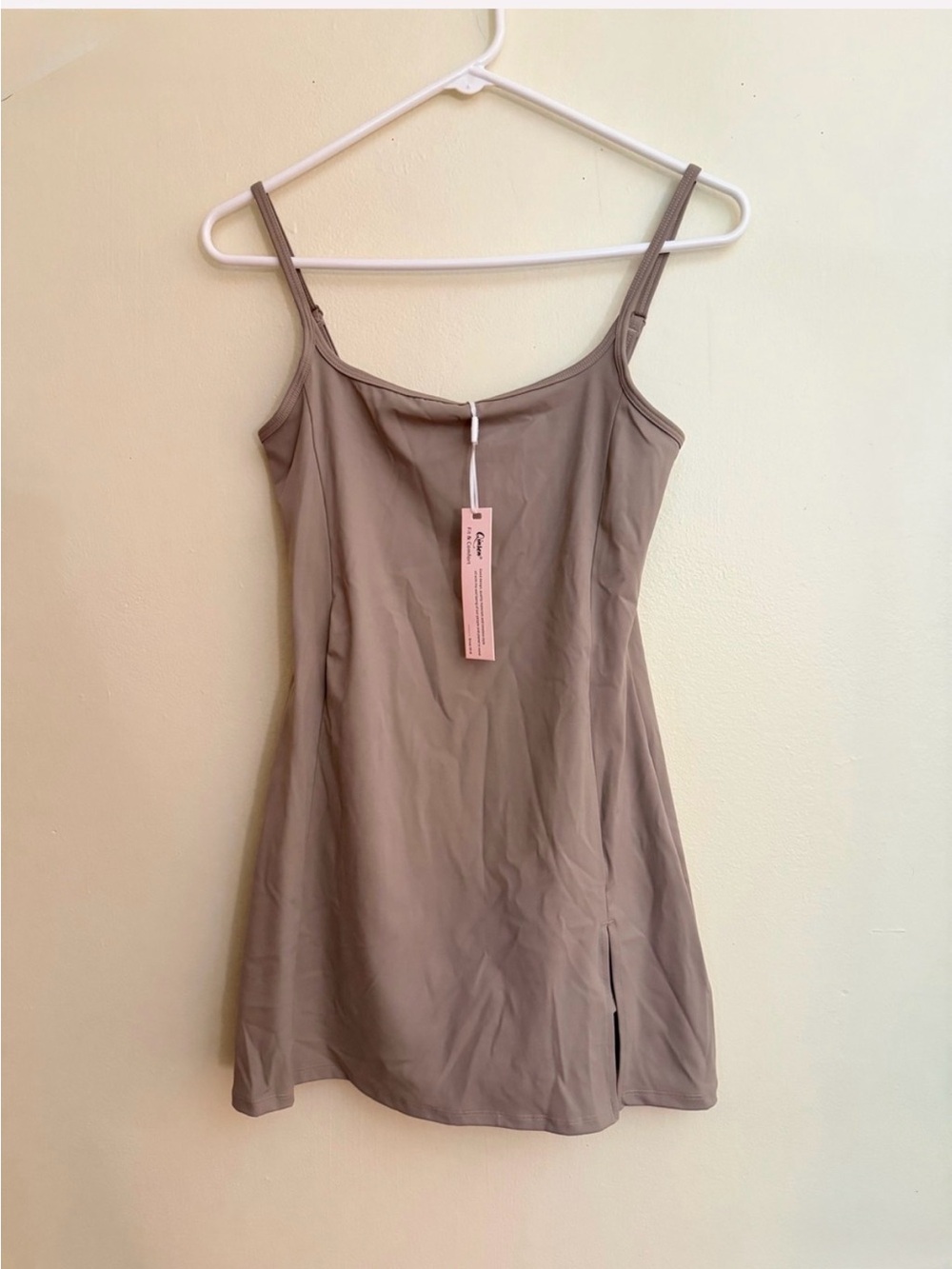 Taupe Athletic Dress with Spaghetti Straps - NWT